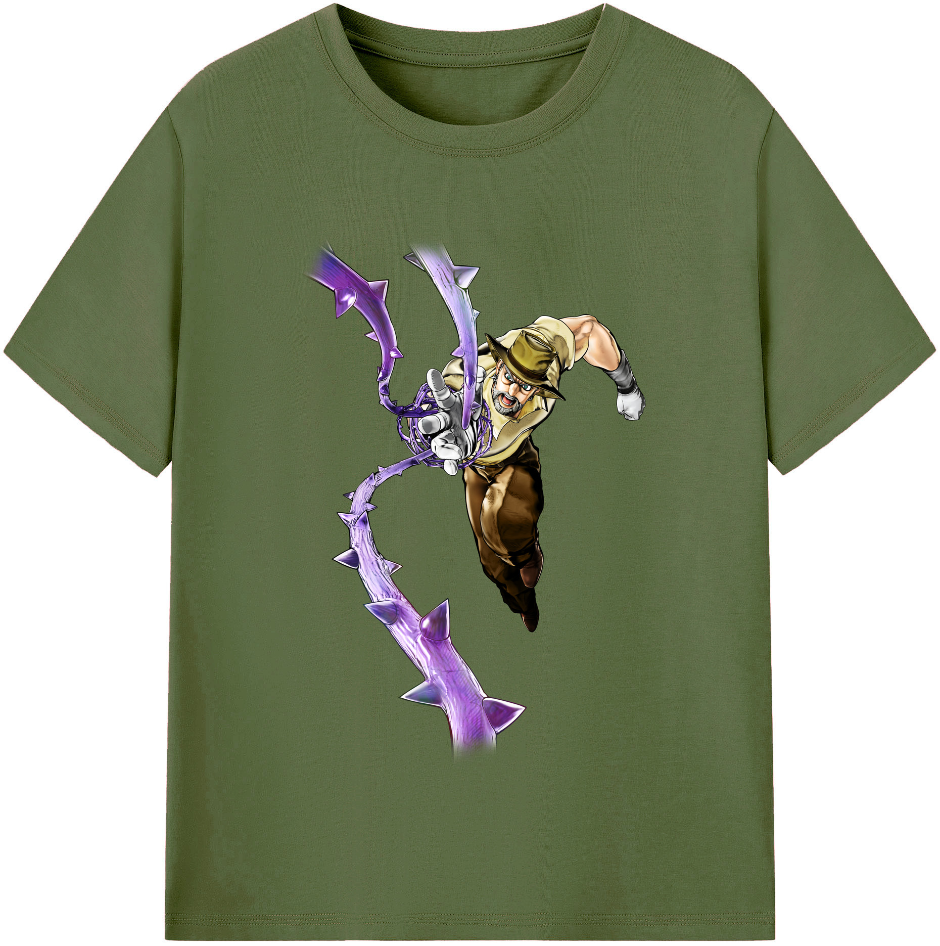 （画像用） ジョジョの奇妙な冒険 ジョセフ?ジョースター JoJo's Bizarre Adventure Joseph Joestar 綿100％半袖Tシャツ（フロントプリント）